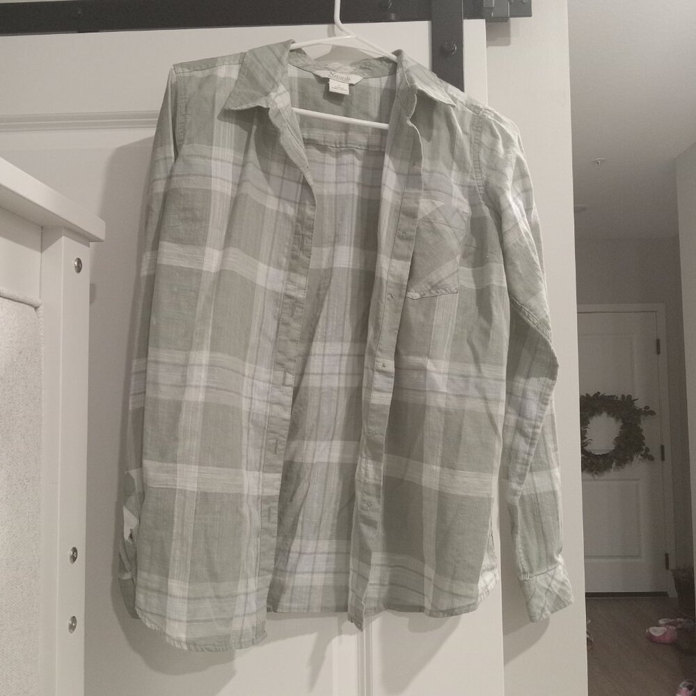 NEW Light Sage Green Plaid Top